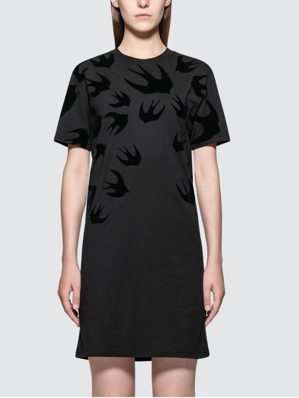 McQ Alexander McQueen Swallow Print T-Shirt Dress XS